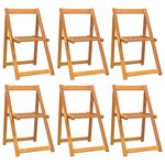 vidaXL Chaises pliables de jardin lot de 6 Bois d'acacia massif