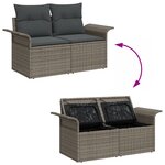 Ensemble de canapé de jardin de 10 pièces avec coussins en rotin synthétique gris vidaXL