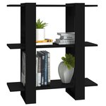 vidaXL Bibliothèque/Séparateur de pièce Noir 80x30x123 5 cm