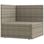 vidaXL Salon de jardin 4 Pièces avec coussins Gris Résine tressée