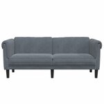 vidaXL Canapé à 2 places gris foncé velours