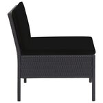 vidaXL Salon de jardin 5 Pièces avec coussins résine tressée noir