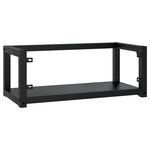 vidaXL Cadre de lavabo de salle de bain mural Noir 79x38x31 cm Fer