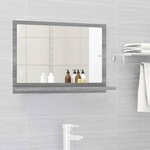 vidaXL Miroir de bain Sonoma gris 60x10 5x37 cm Bois d'ingénierie