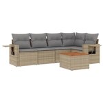 vidaXL Salon de jardin avec coussins 6Pièces mélange beige résine tressée