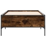 vidaXL Cadre de lit chêne fumé 75x190 cm bois d'ingénierie et métal