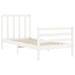 vidaXL Cadre de lit avec tête de lit blanc simple bois massif