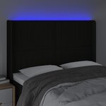 vidaXL Tête de lit à LED Noir 147x16x118/128 cm Tissu