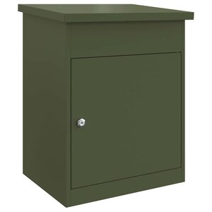 vidaXL Boîte de dépôt de colis Vert olive 47 5 x 38 x 59 cm Acier