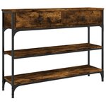 vidaXL Table console chêne fumé 100x25x75 cm bois d'ingénierie