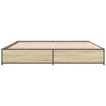vidaXL Cadre de lit chêne sonoma 160x200 cm bois d'ingénierie et métal
