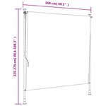 vidaXL Store roulant d'extérieur bleu et blanc 150x270 cm tissu acier