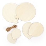 6 ballons en bois + fil de jute