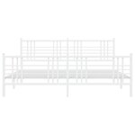 vidaXL Cadre de lit métal avec tête de lit/pied de lit blanc 180x200cm