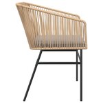 vidaXL Chaises de jardin lot de 2 et coussins marron rotin