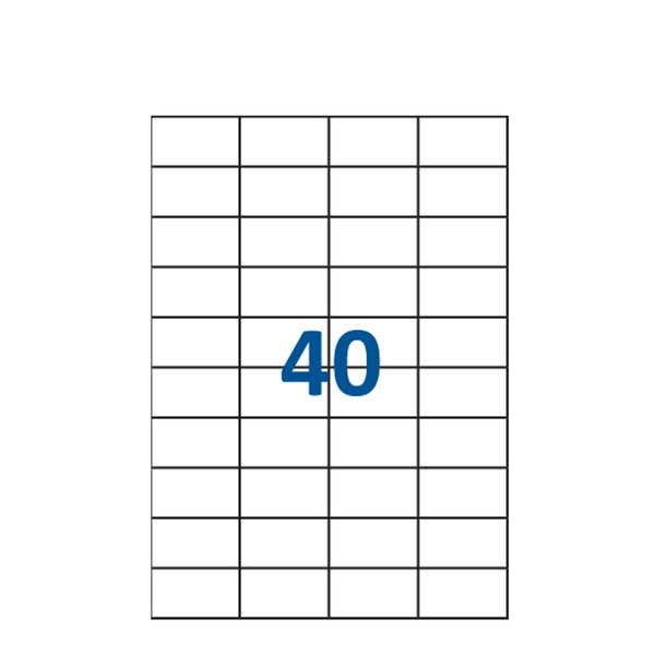 Lot de 200 Planches étiquettes autocollantes blanches sur feuille A4 : 52 5 x 29 7 mm (40 étiquettes)