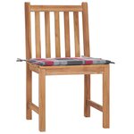 vidaXL Chaises de jardin lot de 2 avec coussins Bois de teck massif