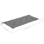 vidaXL Banc de jardin pliable avec coussin 118 cm Bambou