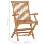 vidaXL Chaises de jardin pliables lot de 3 Bois de teck massif