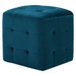 vidaXL 2 Pièces Poufs Bleu 30 x 30 x 30 cm Tissu velours