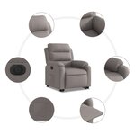 vidaXL Fauteuil inclinable électrique taupe tissu
