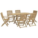 vidaXL Ensemble à manger de jardin 7 Pièces Bois d'acacia solide
