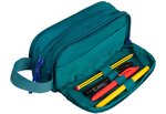 Trousse Oxford B-Smart - 3 Compartiments - Poignée Latérale - En Matière Recyclée - Couleur Aqua