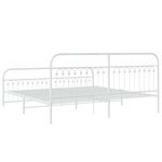vidaXL Cadre de lit métal avec tête de lit/pied de lit blanc 200x200cm
