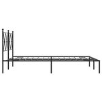 vidaXL Cadre de lit métal avec tête de lit noir 135x190 cm