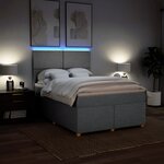 vidaXL Sommier à lattes de lit avec matelas Gris clair 160x200cm Tissu