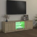 vidaXL Meuble TV avec lumières LED chêne sonoma 120x30x35 5 cm