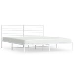 vidaXL Cadre de lit métal avec tête de lit blanc 200x200 cm