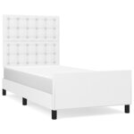 vidaXL Cadre de lit avec tête de lit Blanc 90x200 cm Similicuir