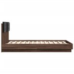 vidaXL Cadre de lit avec LED sans matelas chêne marron 120x190 cm