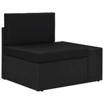 vidaXL Salon de jardin 10 Pièces avec coussins Noir Résine tressée