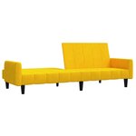 vidaXL Canapé-lit 2 places jaune velours