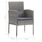 vidaXL Chaises de jardin coussins gris foncé 2 Pièces résine tressée
