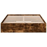 vidaXL Cadre de lit à tiroirs chêne fumé 135x190 cm bois d'ingénierie