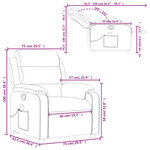 vidaXL Fauteuil de massage inclinable gris clair velours