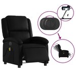 vidaXL Fauteuil de massage inclinable électrique noir similicuir