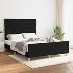 vidaXL Cadre de lit avec tête de lit Noir 140x200 cm Tissu