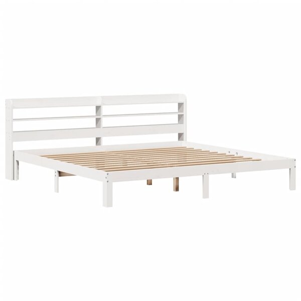 vidaXL Cadre de lit et tête de lit blanc 180x200 cm bois de pin massif