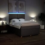vidaXL Sommier à lattes de lit avec matelas Taupe 160x200 cm Tissu