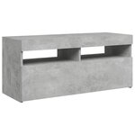 vidaXL Meuble TV avec lumières LED gris béton 90x35x40 cm