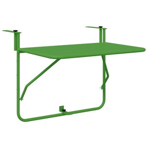 vidaXL Table Suspendue de Balcon Vert 60 x 39 x 65 cm Acier