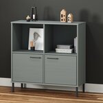 vidaXL Bibliothèque avec pieds en métal Gris 90x35x90 5 cm Bois OSLO