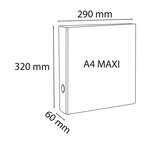 Classeur rembordé pvc 4 anneaux en d de 40mm en 3ème de couverture - a4 maxi - rouge - x 15 - exacompta