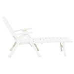 vidaXL Chaise longue pliable Plastique Blanc