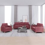 vidaXL Ensemble de canapés 3 Pièces avec coussins Rouge bordeaux Tissu