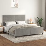 vidaXL Cadre de lit avec tête de lit Gris clair 180x200 cm Velours